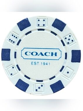 Coach Collectible White and Blue Poker Chip